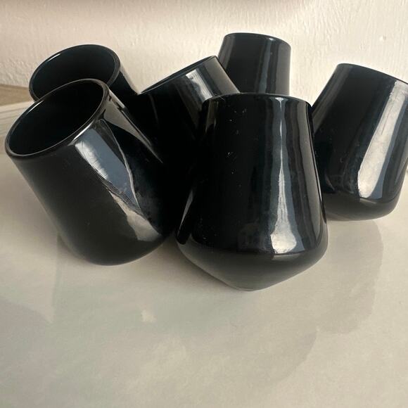Rare black rolling shot glasses set of 6 - Picture 3 of 7